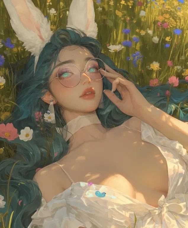 Anya portrait surrounded by wildflowers